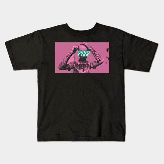 Lil Peep Neon Aesthetic Streetwear Kids T-Shirt by Soulphur Media